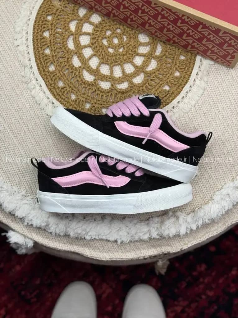 ونس نیو اسکول مشکی صورتی زنانه | Vans Knu Skool Black Pink