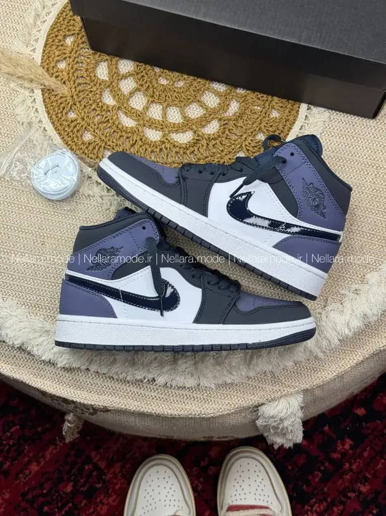 نایک جردن ۱ مید بنفش ابسیدین مات زنانه و مردانه | Nike Air Jordan 1 Mid Obsidian Sanded Purple