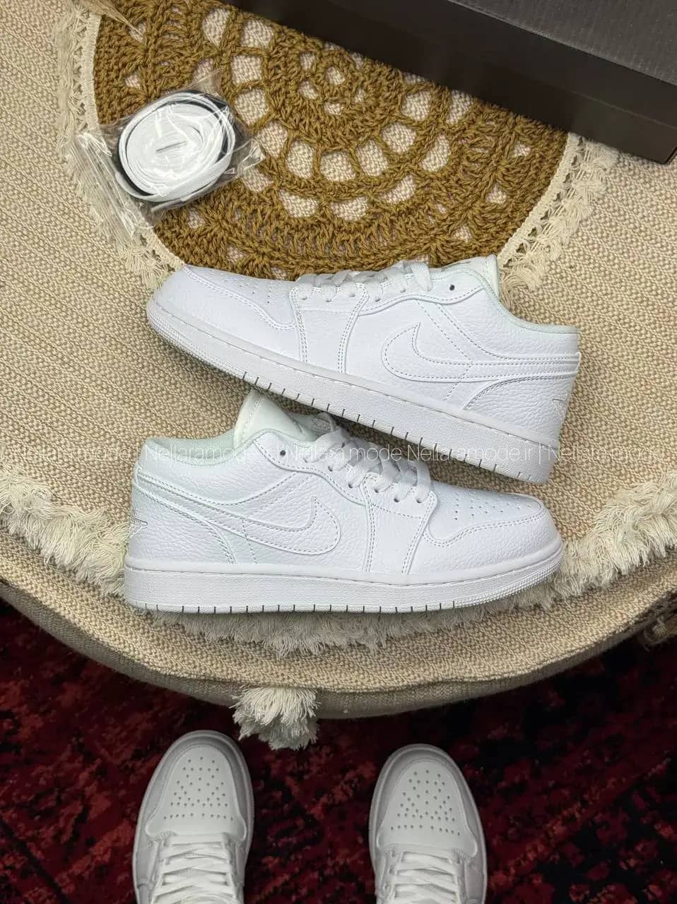 نایک جردن ۱ بدون ساق تمام سفید زنانه و مردانه | Nike Jordan 1 Triple White