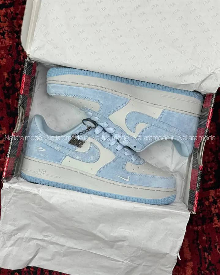 کتونی نایک ایر فورس ۱ لو LV8 یوتیلیتی سفید و آبی | Nike Air Force 1 Low LV8 Utility White/Blue