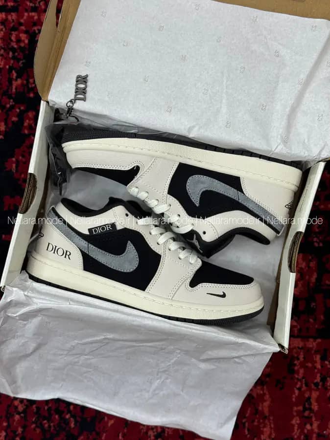 نایک جردن ۱ بدون ساق دیور مشکی | Nike Jordan 1 Navy Dior