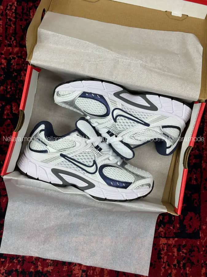 کفش نایک وی فایو سفید سرمه ای | Nike V5 Run White - Navy blue
