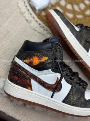 کفش نایک ایر جردن وان ساقدار پوست مار دراگون Nike Air Jordan 1 High Dragon Snakeskin