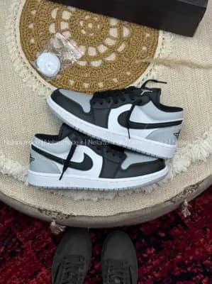 Nike Air Jordan 1 Low shadow نایک جردن وان لو مشکی طوسی (شدو)