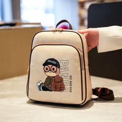 کوله تدی گلدوزی بند چرمی چندرنگ