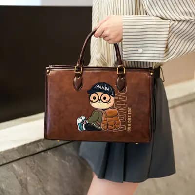کیف وارداتی تدی گلدوزی بند چرمی چندرنگ
