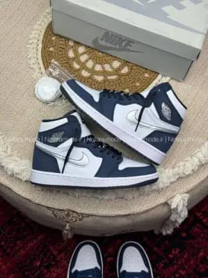 نایک جردن ۱ ساقدار سفید سرمه ای | Nike Jordan 1 High Midnight Navy
