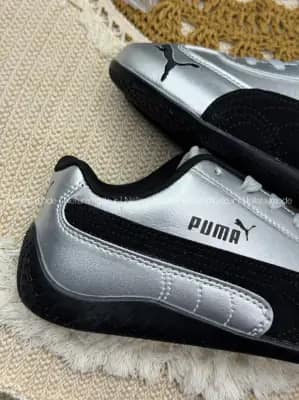 کتونی پوما اسپیدکت متالیک نقره‌ای مشکی زنانه | Puma Speedcat Metallic Silver Black