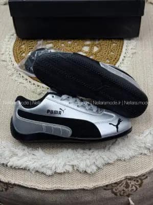 کتونی پوما اسپیدکت متالیک نقره‌ای مشکی زنانه | Puma Speedcat Metallic Silver Black