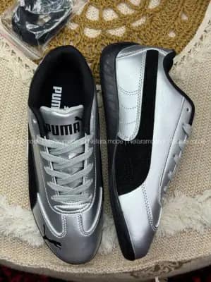 کتونی پوما اسپیدکت متالیک نقره‌ای مشکی زنانه | Puma Speedcat Metallic Silver Black