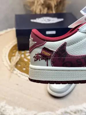 ترویس اسکات کاکتوس جک استوسی کرم زرشکی زنانه و مردانه | Travis Cactus Jack Stussy Cream Burgundy