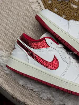 جردن 1 لو سفید و یاقوتی | Jordan 1 Low White Ruby