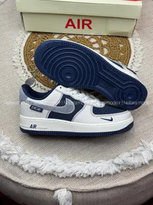 نایک ایر فورس ۱ دیور سفید سورمه ای |NIKE AIR FORCE 1 DIOR NAVY